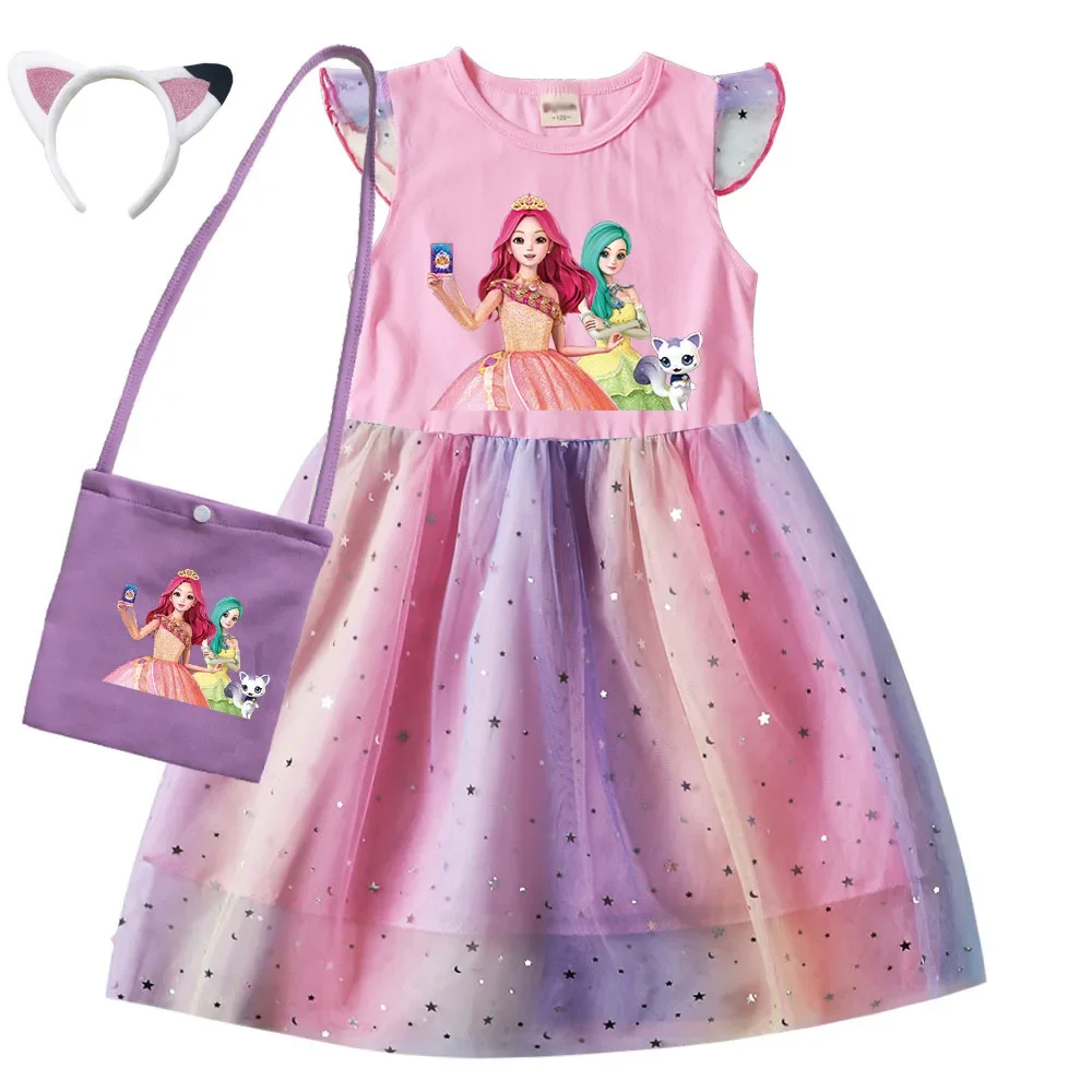 Cartoon Secret Jouju Costume Baby Girls Casual Dresses Children Wedding Princess Vestidos Toddler Girl Summer Short Sleeve Dress