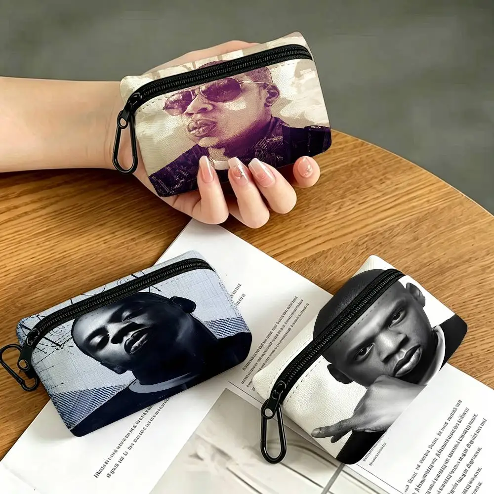 Singer J-JAY-Z Lightweight Oxford Fabric Coin Purse Carabiner Hook Design Mini Card Key Organizer Bag