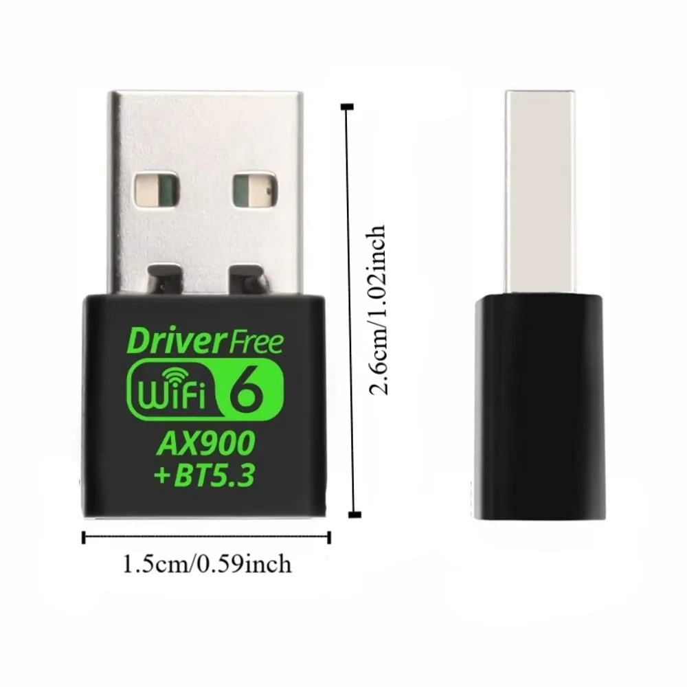 Penerima WiFi Adaptor Jaringan WiFi Kartu Jaringan Bluetooth 5.3 Dongle WLAN Driver Gratis Penerima WiFi Dual Band