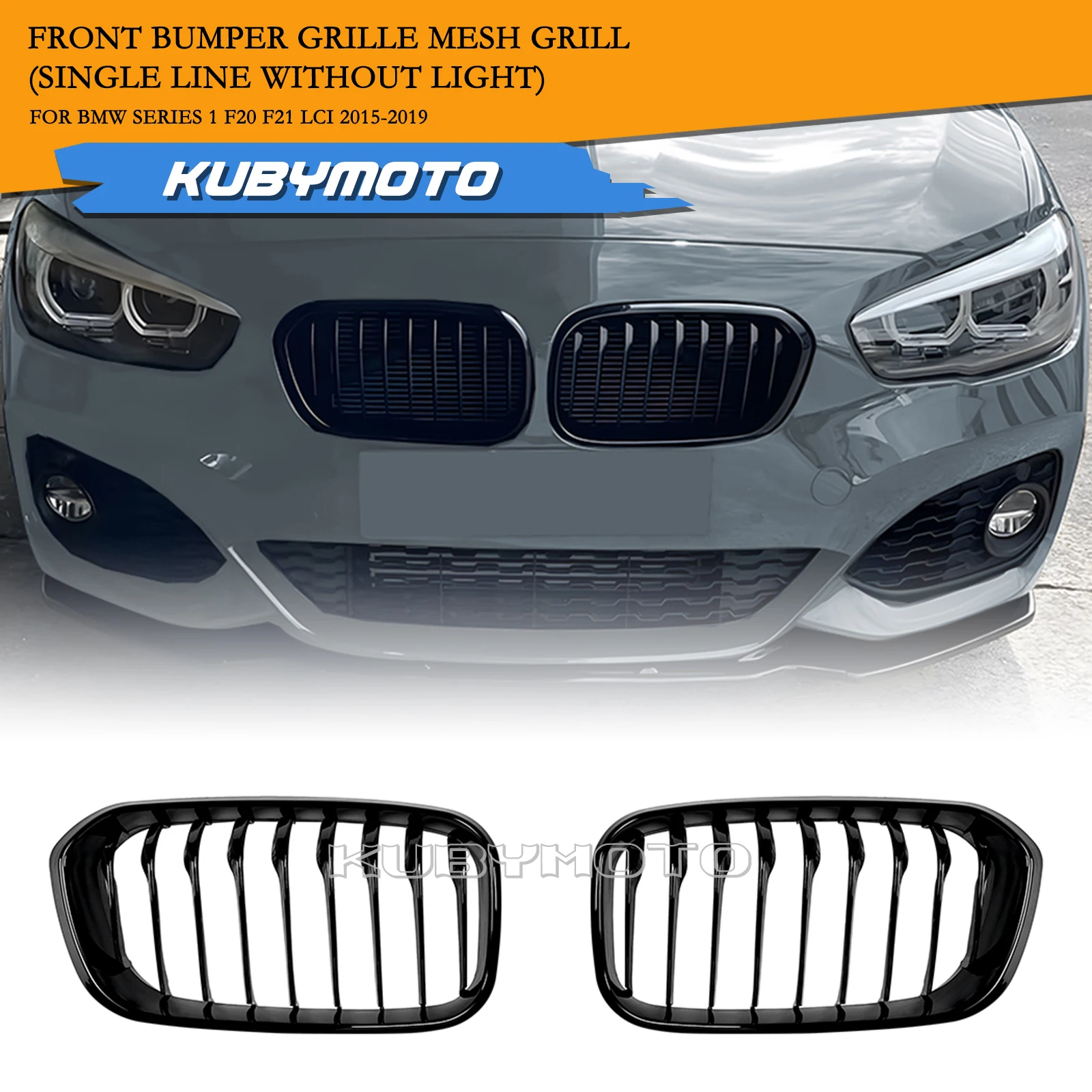 

Черная передняя решетка для почек, гоночная решетка для BMW 1 серии F20 F21 LCI 118i 120i M135i 2015-19, сетка верхнего бампера, капота, сетка