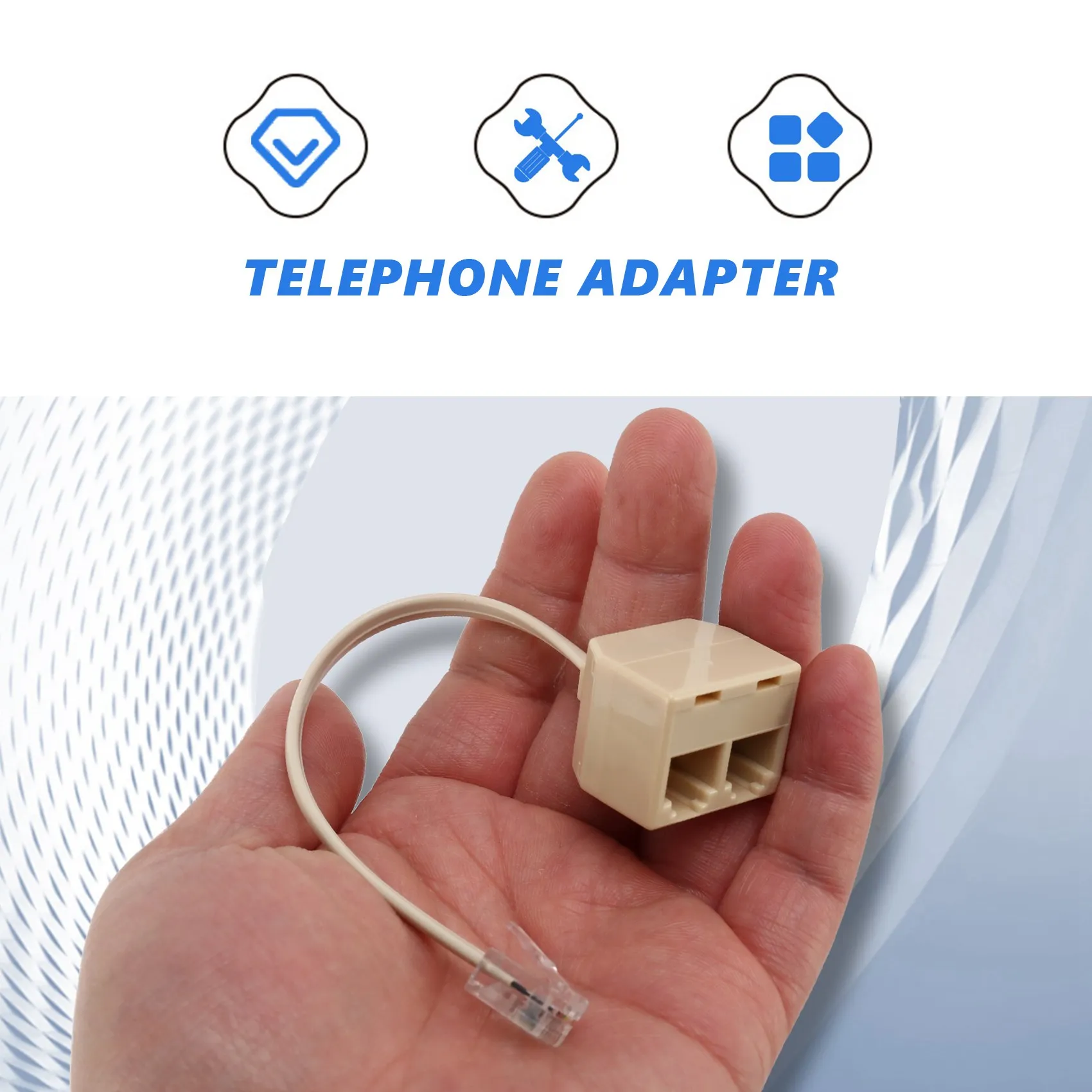 Adaptador divisor de filtro de línea macho a doble conector hembra RJ11 de teléfono