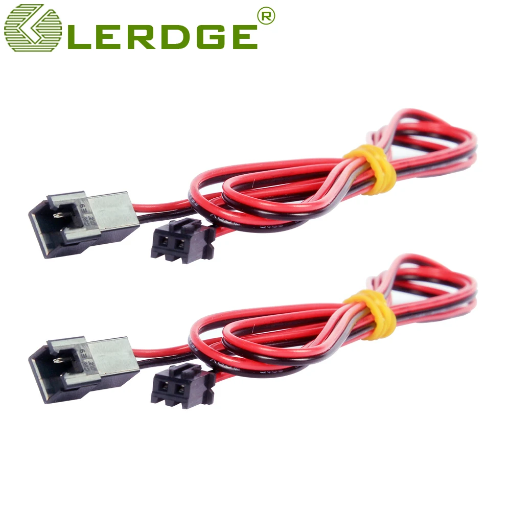 

LERDGE 3D Printer Parts Fan extension cable 1M Wire And 2M Length Connection Line 2pin xh2.54 Female Male Connector 2PCS