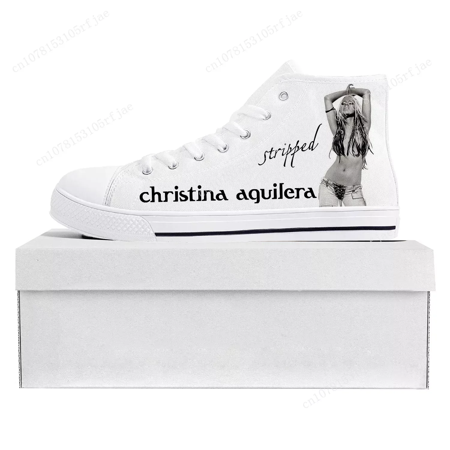 Christina Aguilera High Top High Quality Sneakers Mens Womens Teenager Canvas Customized Sneaker Casual Couple Shoes Custom Shoe