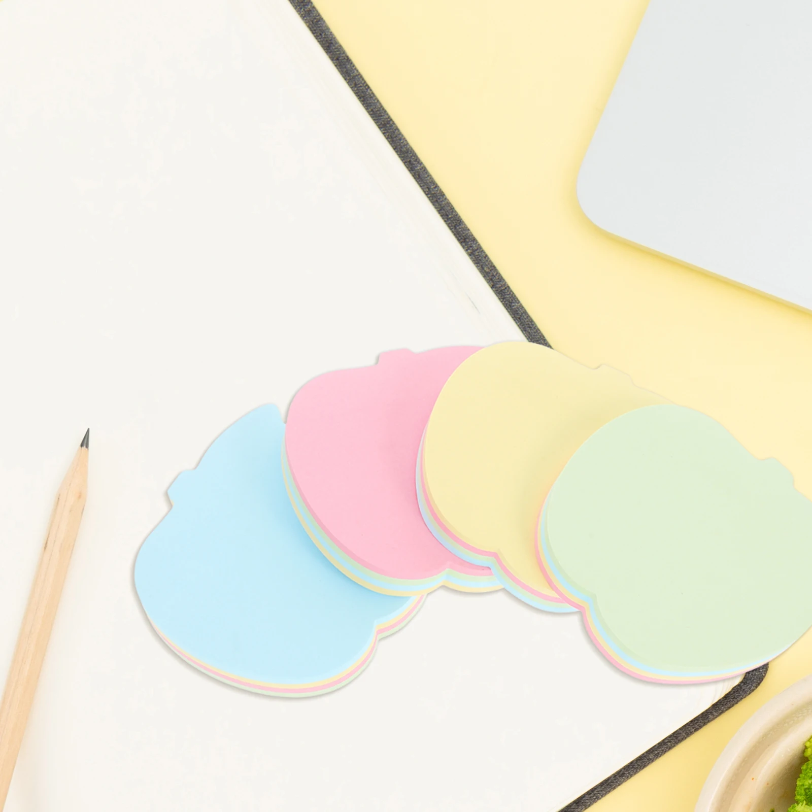 

10Packs Portable Self-Adhesive Colorful Memo Pads Apple Shape Note Paper Refills Quick Notes Memo Sheets for Office Home Use
