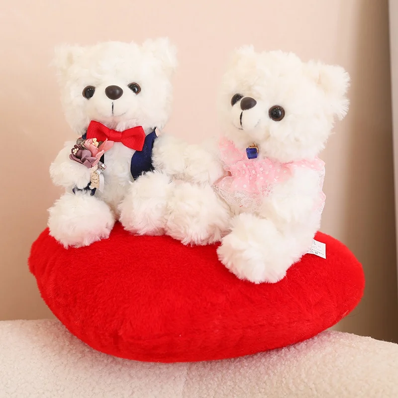 Urso de pelúcia para casais, bichos de pelúcia fofos, peluches de urso, boneca para namorada, presentes do dia dos namorados, 24cm, casal dos desenhos animados