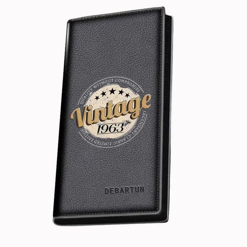 Vintage design,classic,limited edition,stars,quality. Men's Long Wallets Business Stylish Printing Design Casual Use Christmas V