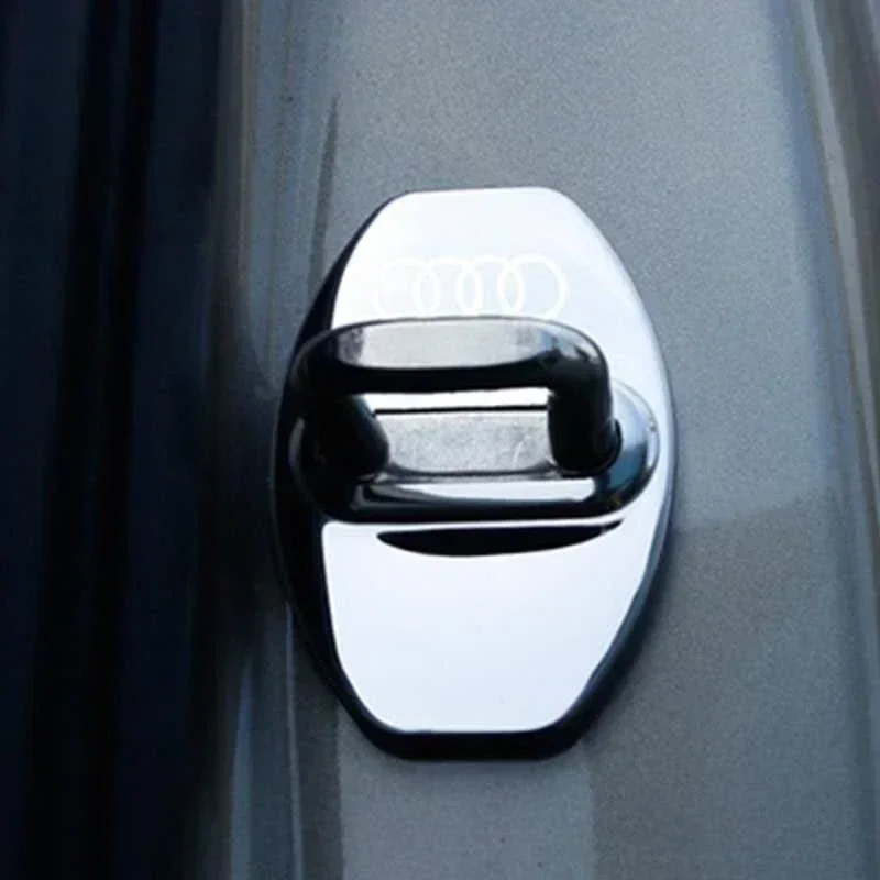 4pcs Car Logo Door Lock Protective Cover Sticker for Audi Sline RS3 RS5 RS6 RS7 S3 S4 S5 S6 S7 A4L A3 A4 A5 A6 A7 TT Q2 Q5 B9 B5