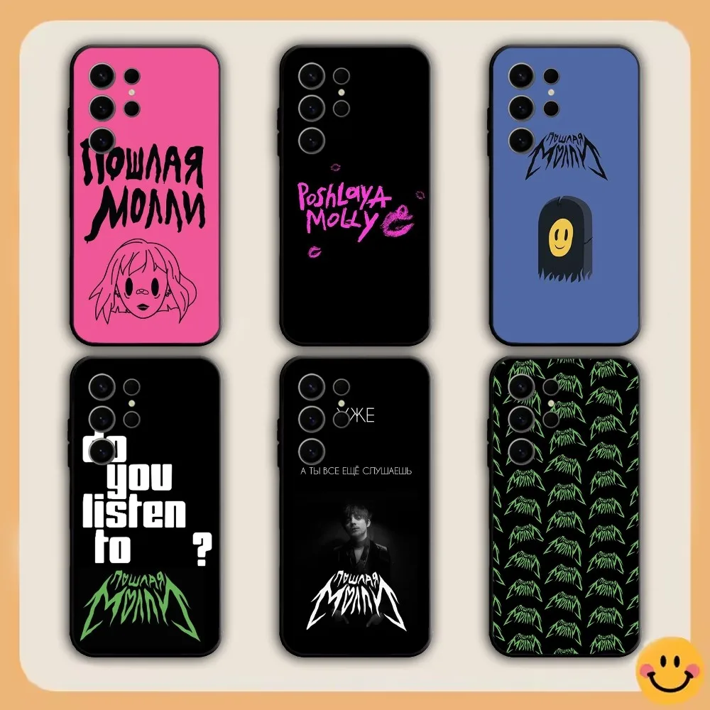 Band Poshlaya Molly Phone Case For Samsung S21,S22,S23,S24,S30,Ultra,S20,S30,Plus,S21 Fe,Note20 5G black Cover