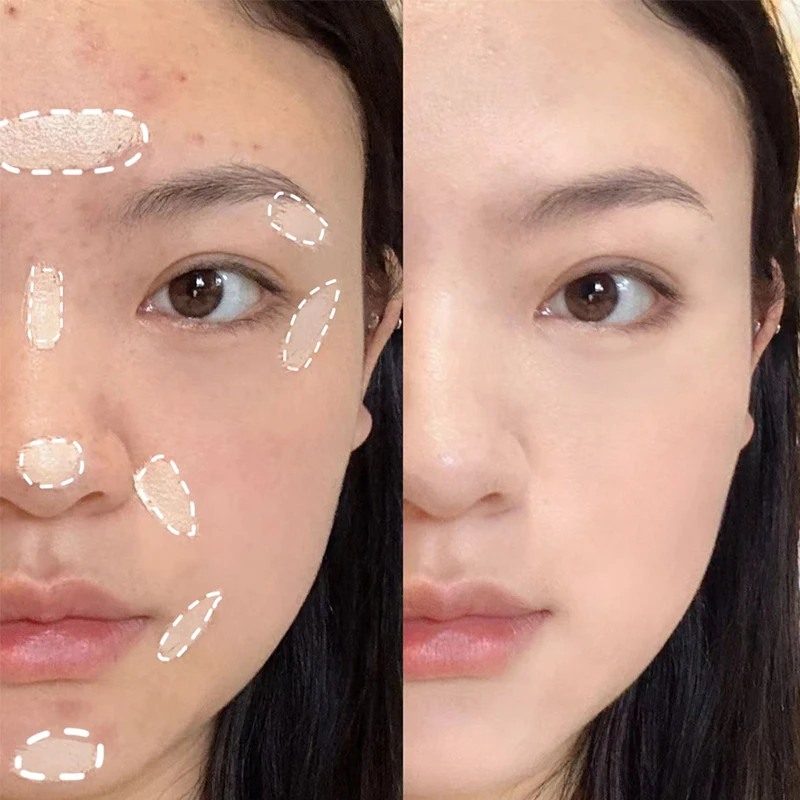 QIBEST Natural Liquid Concealer Cream Makeup 4 Colors Moisturizing Waterproof Cover Acne Dark Circles Face Base Korean Cosmetics