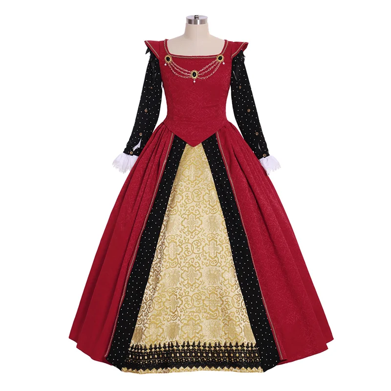 

Medieval Tudor Period Cosplay Costume Renaissance Faire Red Gown Custom Made