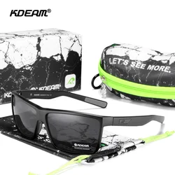 KDEAM Rectangular Men's Polarized Sunglasses Real Coating Provides Durable & A Barrier That Repels Oil And Sweat For Easy Clean