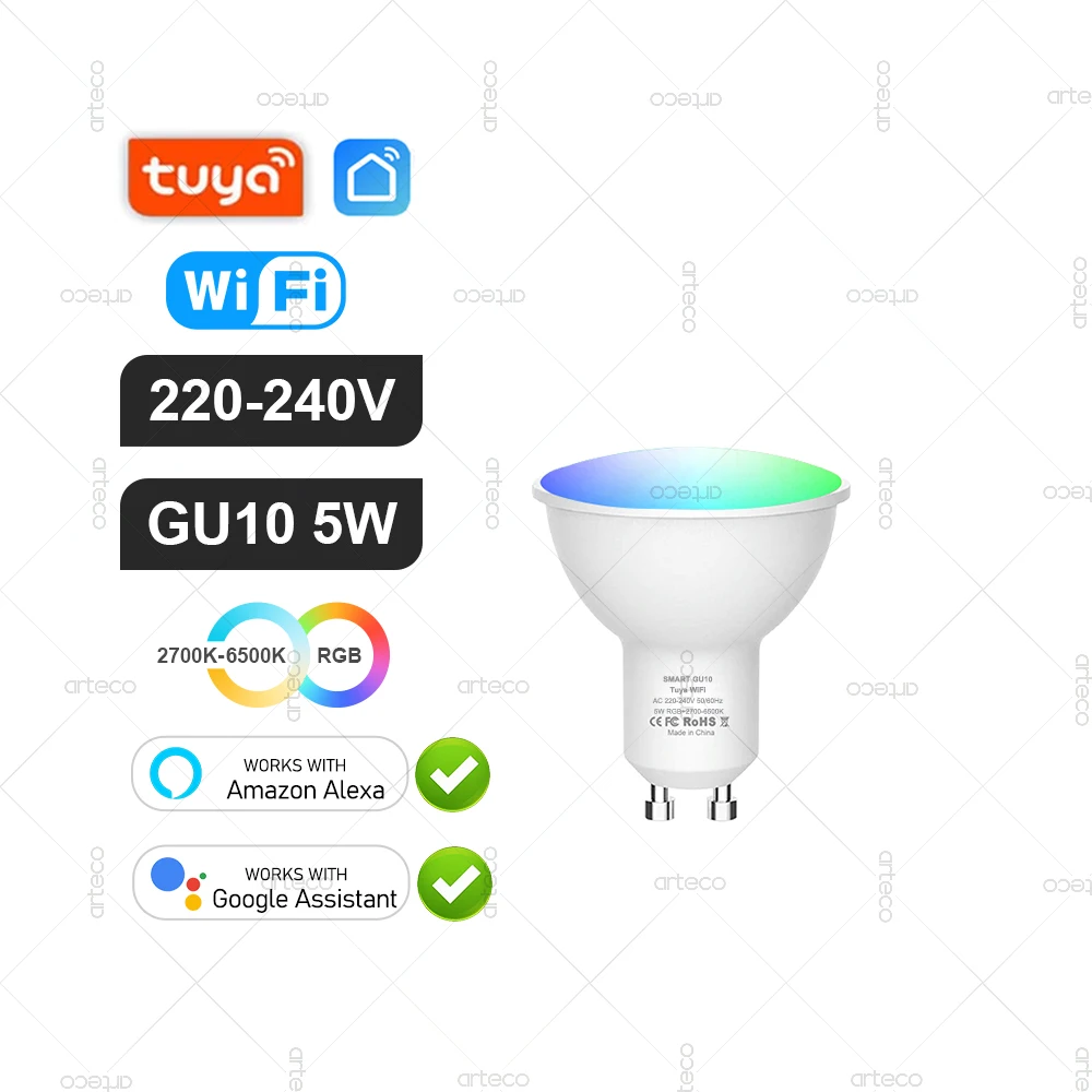 Tuya E27 GU10 E14 Lamp WiFi Zigbee Bluetooth, Dimbare Smart LED Lamp 2700-6500 K RGBCW, LED Gloeilamp Werk Met Alexa Google Thuis