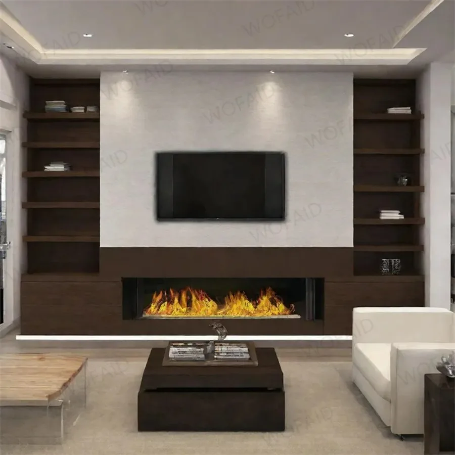 

3D-голографический электрический камин, Chimenea Electrica, улучшающее удивительное реалистичное пламя через водяной туман, без дыма, 128 цветов пламени