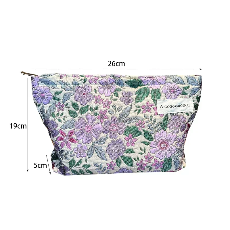 Sweet Pink Purple Floral Clutch Makeup Bag Cosmetic Bag New Toiletries Make Up Storage Bags Travel Organizer Pouch