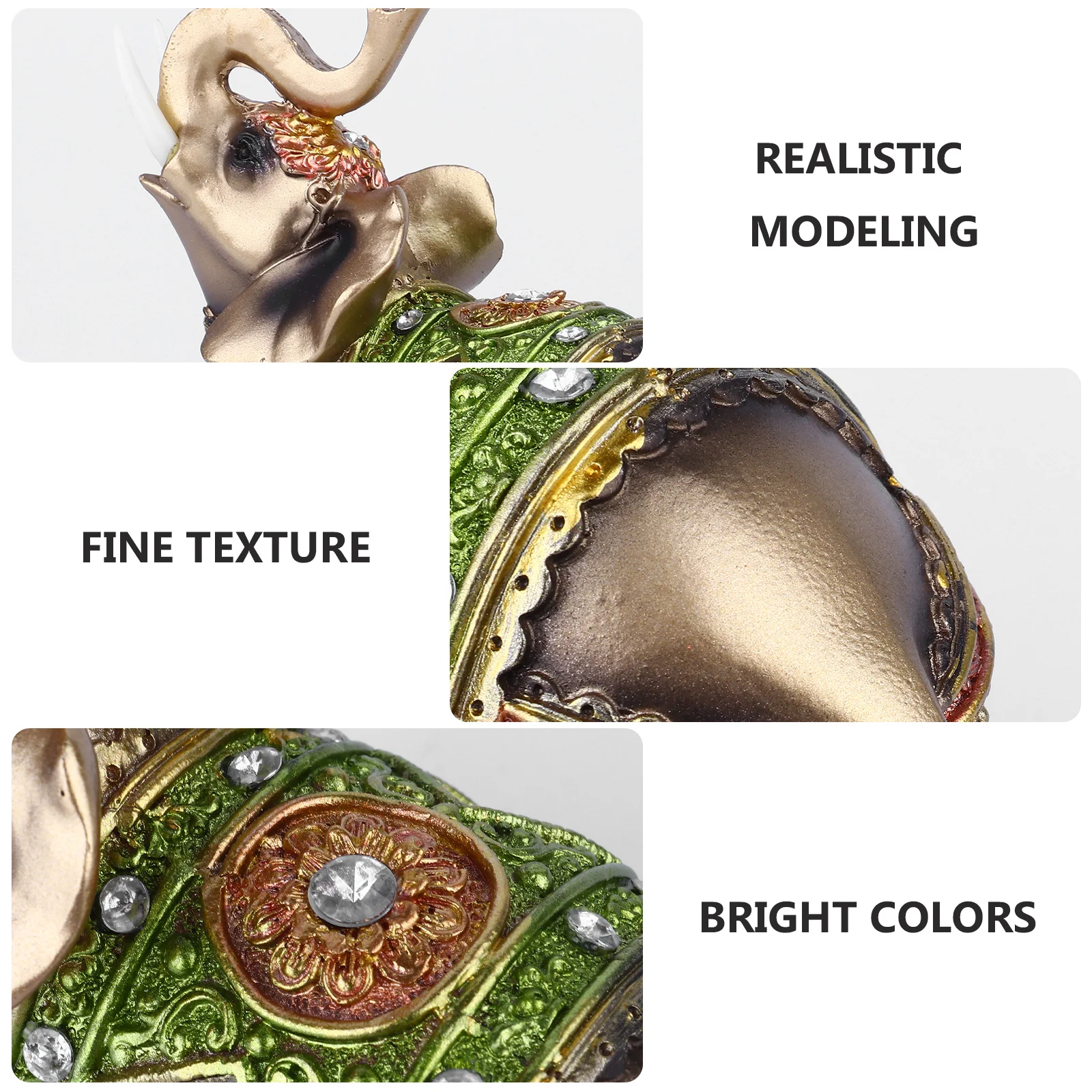 

Elephant Statue Resin Material Great Workmanship Bright Decoration Wisdom Strength Fertility Protection Gift