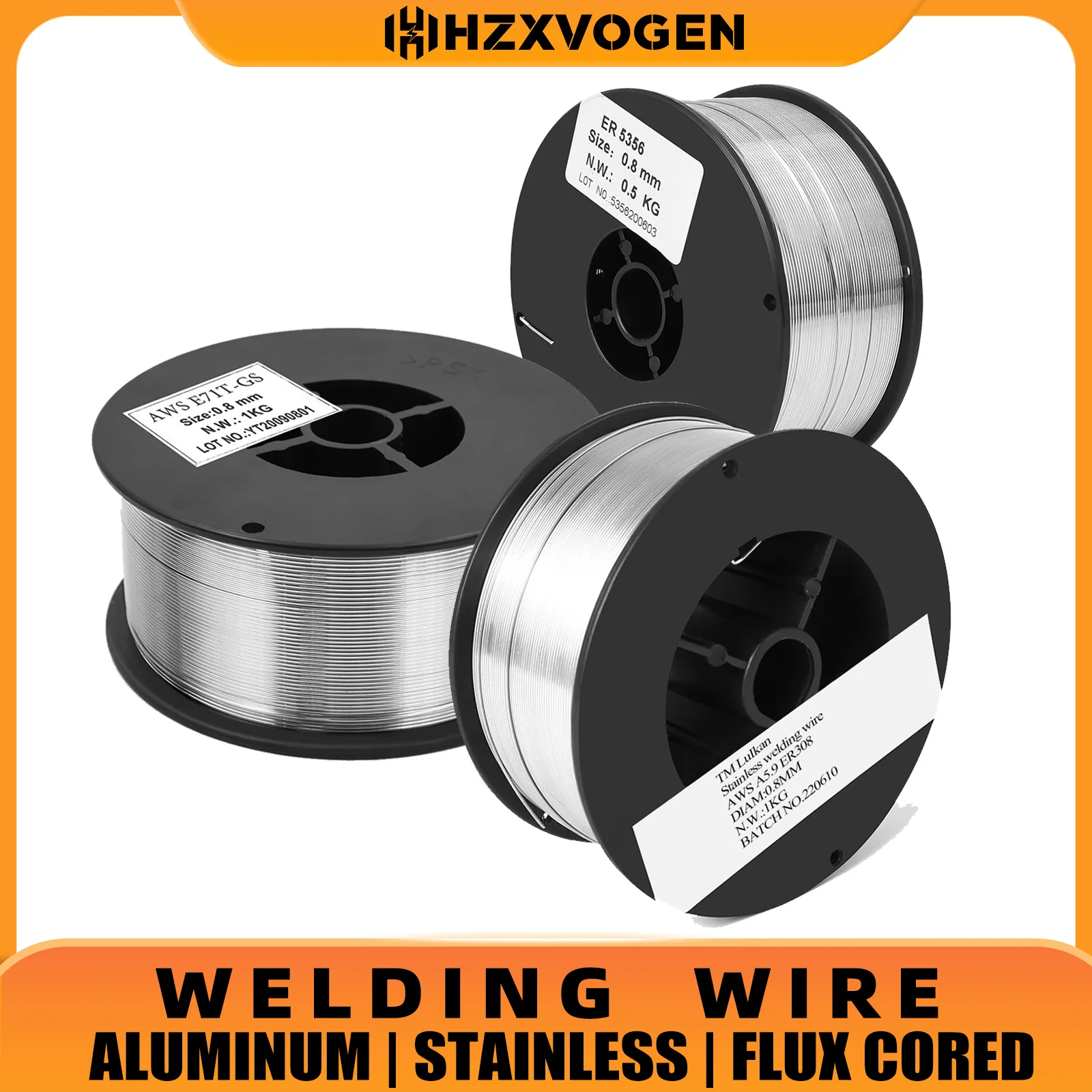 0.8mm 1KG Flux cored/ Stainless wire 0.5kg Aluminum Wire Gas/Gasless MIG Welding Wire Accessories For Soldering