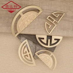 AOBT Classical Chinese Kitchen Cabinet Brass Hollow Handles for Vintage Furniture Bookcase Antique Drawer Wardrobe Door Knobs