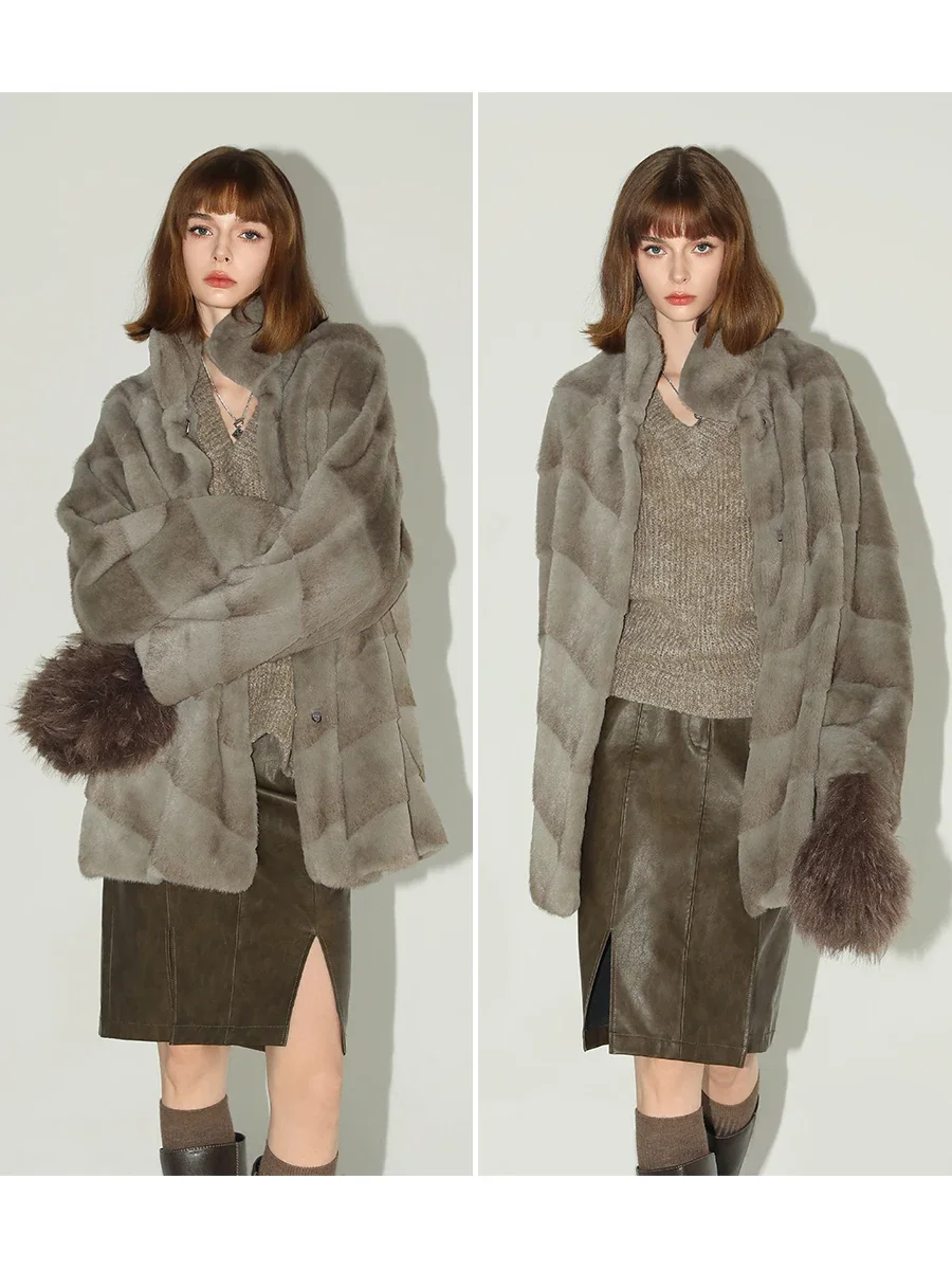 Imitation Mink Environmentally Friendly Fur Segment Dyed Short Jacket