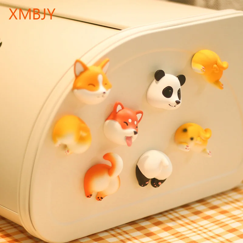 

Cute Panda Fridge Magnet Corgi Shiba Inu Refrigerator Magnet Lovely Magnetic Sticker Pig Refrigerator Magnet Decoration