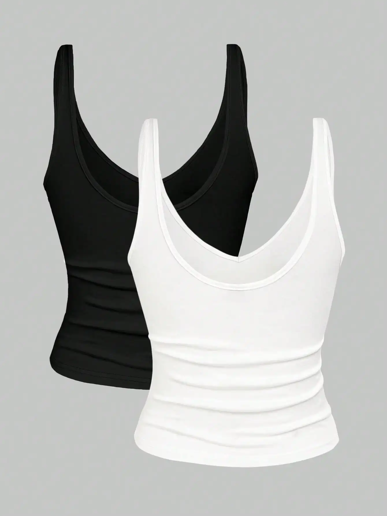 Spring/Summer/Autumn New Season Versatile Trendy Deep V-Neck Backless Tank Top Two-Piece Set