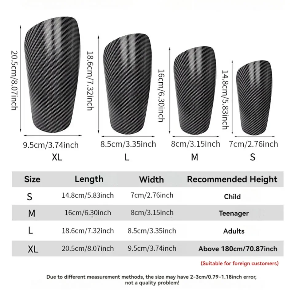 1Pair Carbon Pattern Football Leg Safety Calf Support Protege Tibia Football Adult Kid Shin Pads Protective Gear Woman Men