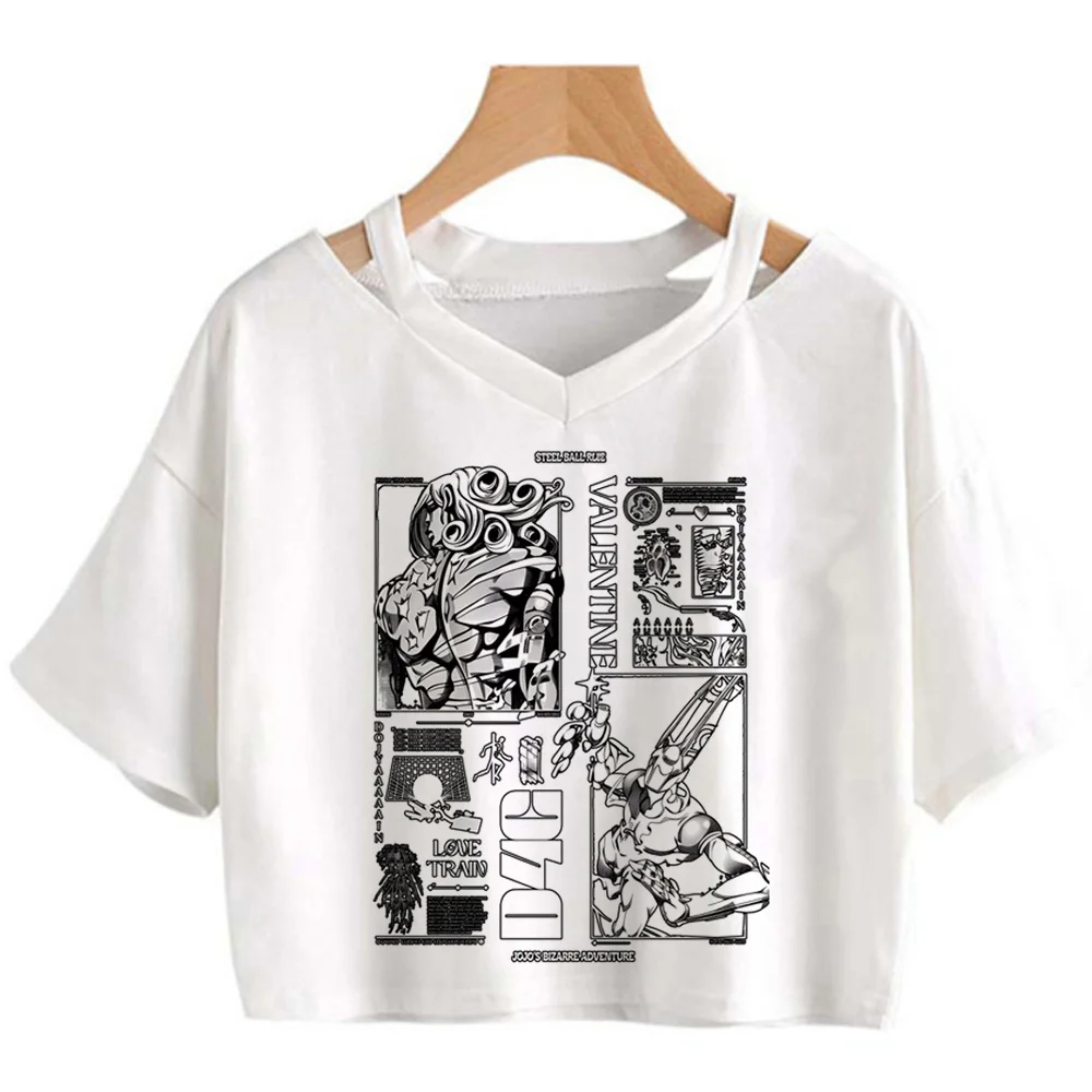 Steel Ball Run Jojo Bizarre Adventure cropped top shoujo gyaru vintage anime funny goth t shirt jojifuku cheap 2000s emo