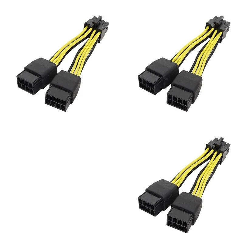 T23C 3X Dual 8Pin To 8Pin Power Cable Graphics Card Power Cord Cable For TESLA K80/M40/P100/V1 GPU 10Cm, A