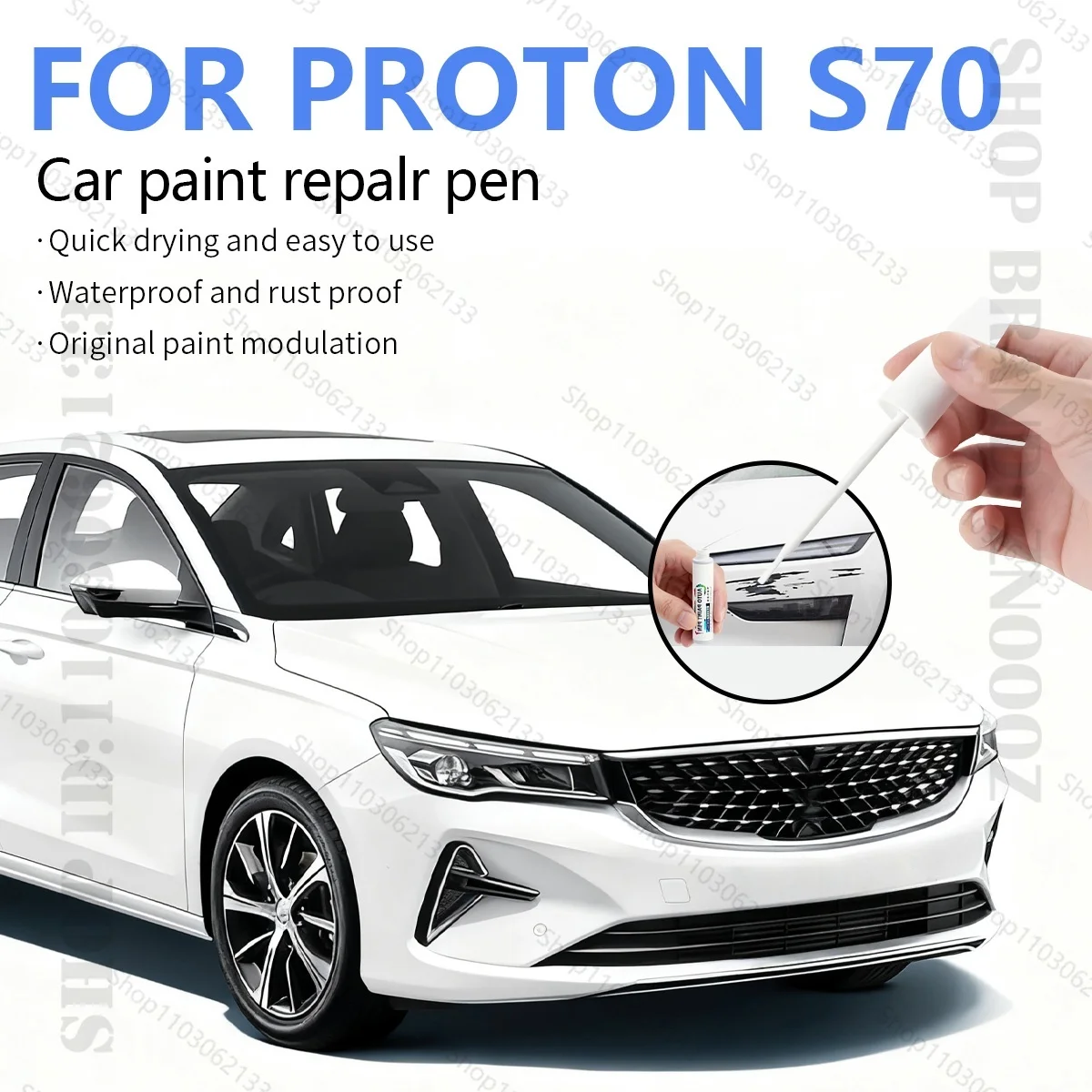قلم إصلاح طلاء السيارات ملحقات إصلاح الخدوش أسود A0246 أزرق A0257 أحمر A0250 رمادي A0237 لـ 2023-2025 PROTON S70 #1
