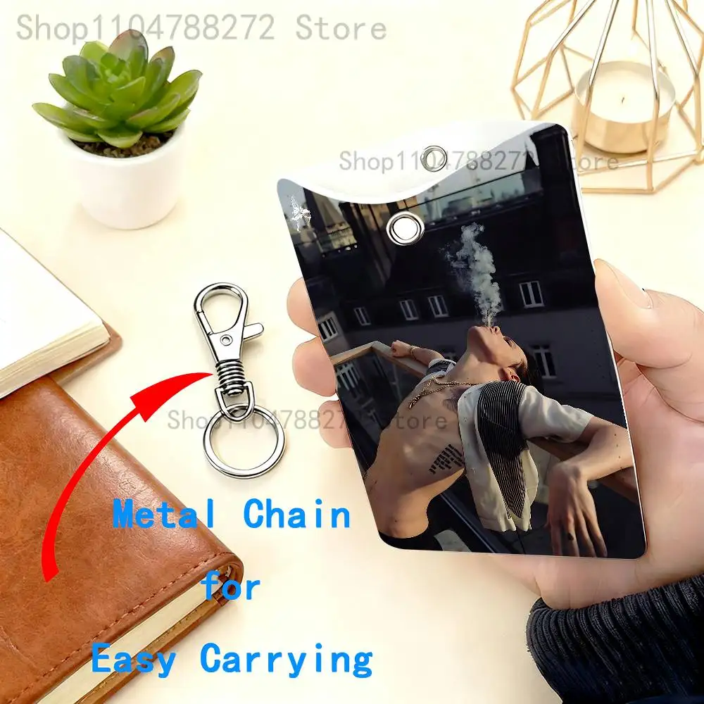 Y-YUNGBLUD مستطيل بطاقة حالة المفاتيح الوصول حافظة للبطاقات مفتاح العلامة حلقة حامل بطاقة جلدية مفتاح حلقة الوصول #3