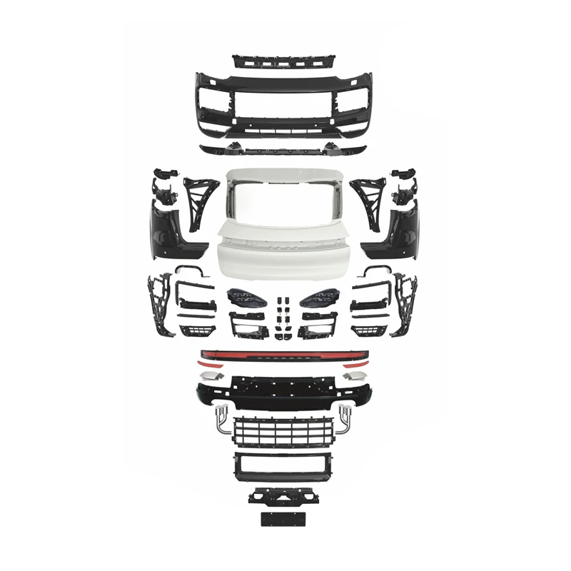 for Cayenne 958.1 Retrofit/Upgrade GTS Style High Quality PP Bumper Full Body Kits with Exhaust and Clips for 2011-2014