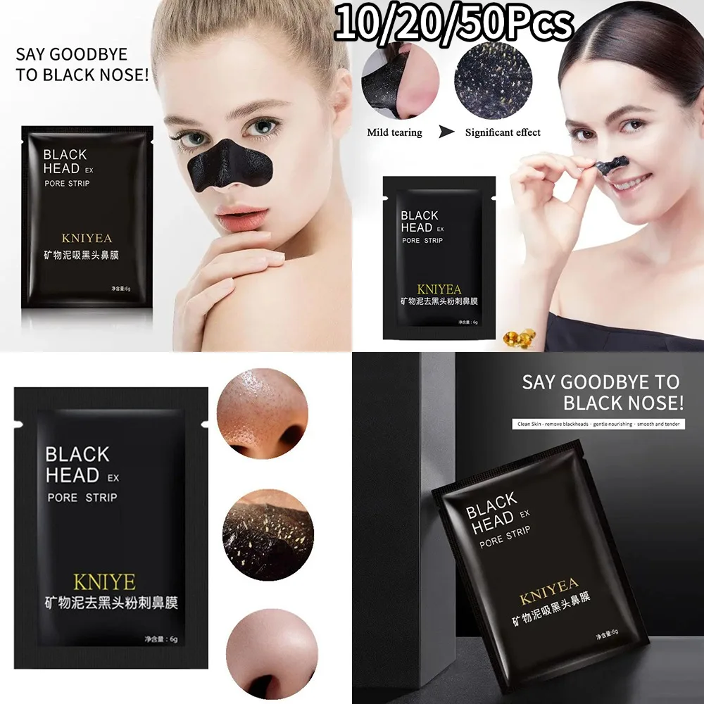 10/20/50 قطعة إزالة الرؤوس السوداء الأنف التصحيح المسيل للدموع قبالة T-منطقة التمريض المعدنية الطين قناع الأنف التطهير العميق المسام انكماش التصحيح #1