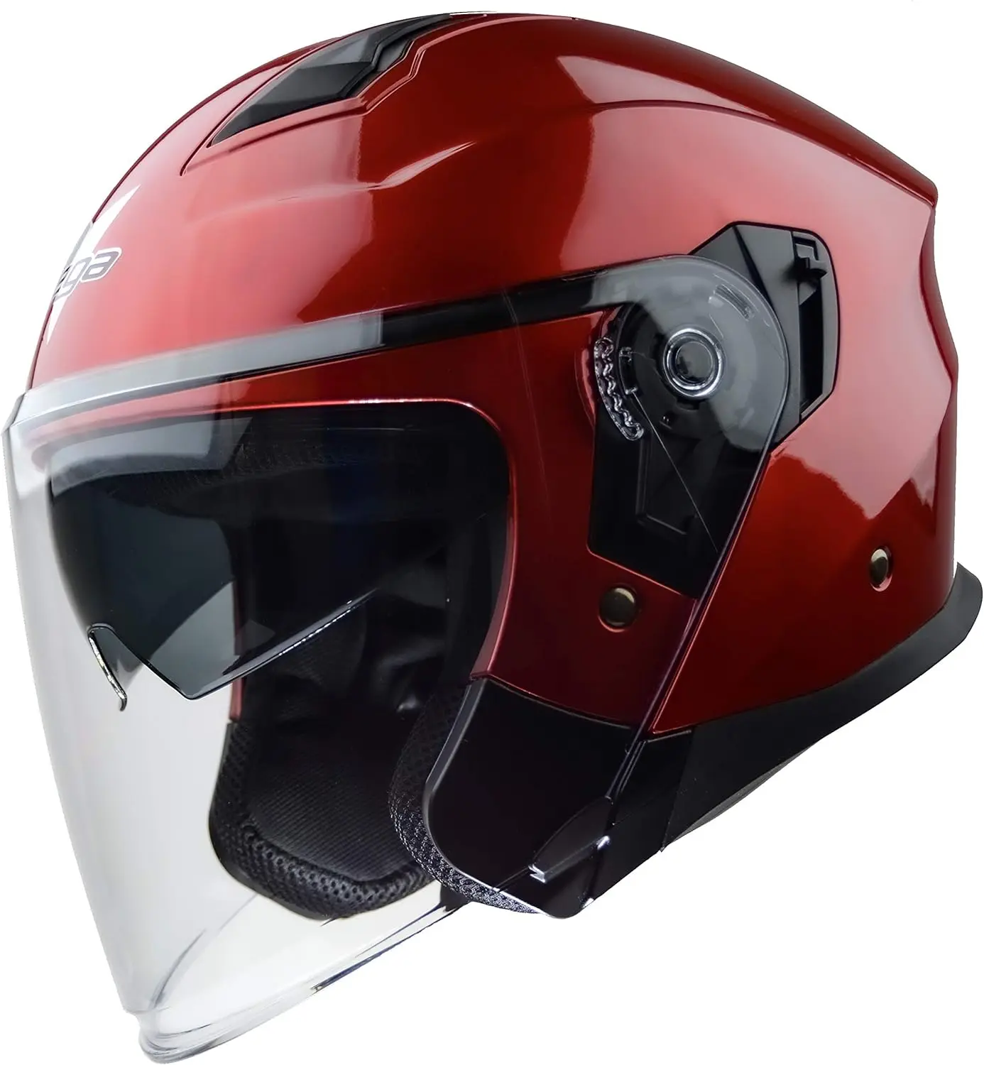 

9000-275 Magna Open Face Motorcycle Helmet with Sunshield Unisex-Adult powersports (Candy Red, XL) 1