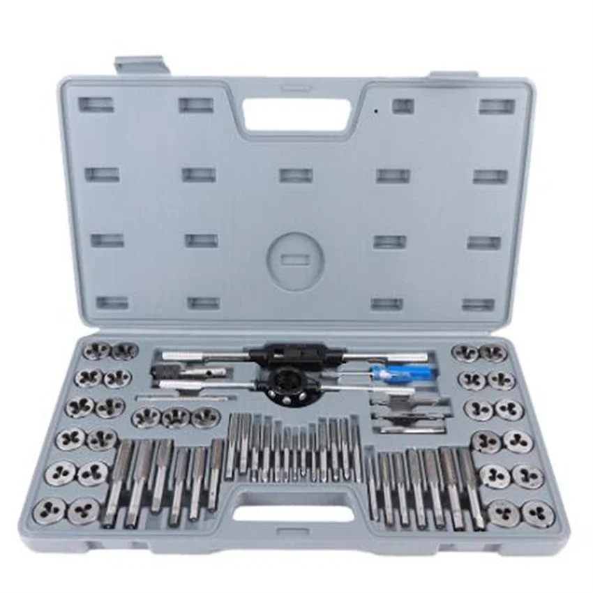 60pcs /set Tap and Die Sets M3 ~ M12 Metric Screw Plugs Taps & amp; tap & amp; Die Wrench, Taps to Hand Screw by Hand Threading