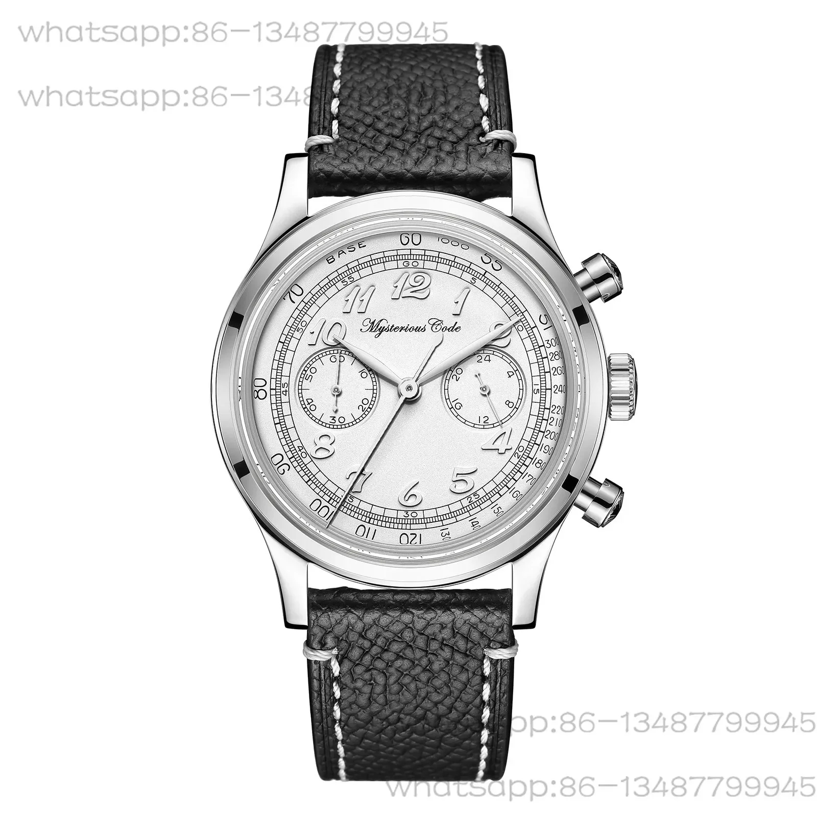 Japan Quartz Timing VK64 Aviation Glass Dress Bubble Mirror Waterproof Stainless Steel Watch Male 38MM