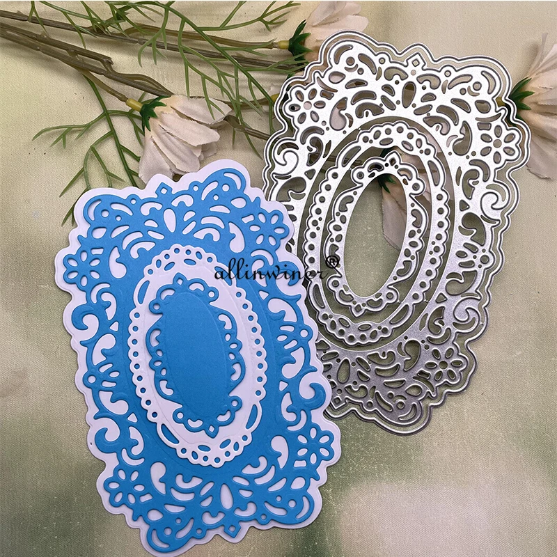 Floral Fretwork frame Metal Cutting Dies Stencils Die Cut for DIY Scrapbooking Album Paper Card Embossing