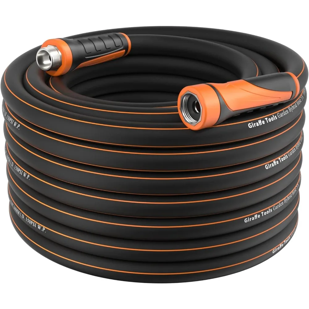 

Garden Hose 75ft x 5/8", Water Hose Heavy Duty, Flexible, Lightweight Hybrid Hose with Swivel Handle, Male to Female Fittings,