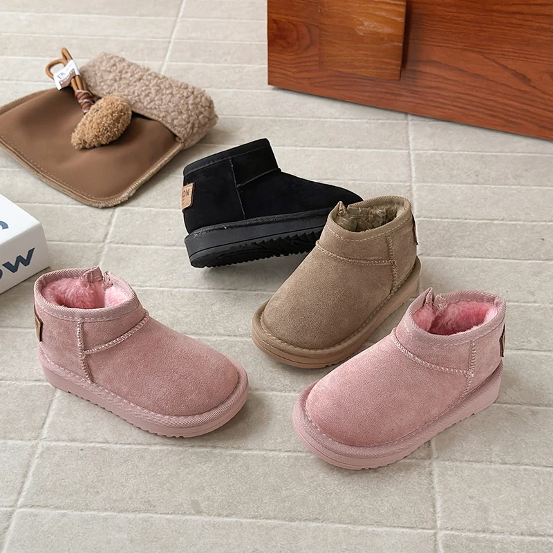 

Children Cotton Boots for Girls 2025 Winter New Fashion Korean Style Soft Bottom Anti-slippery Versatile Trendy Warm Snow Boots