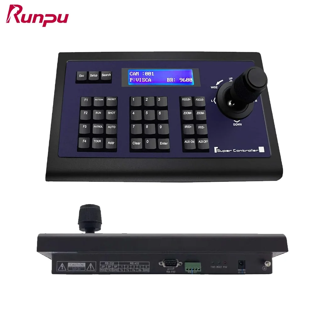 

Video Conference PTZ Controller Decoding Series Keyboard RS232 RS485 PTZ Joystick Controller Support Visca Pelco-D/P for Busines