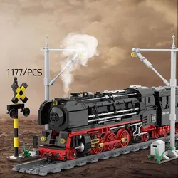 MOC-décennie s de Construction de Train à Vapeur pour Enfant, Modèle de Transport, Technologie Urbaine, Briques, Cadeaux d'Anniversaire, Puzzle DIY, 1177 Pièces