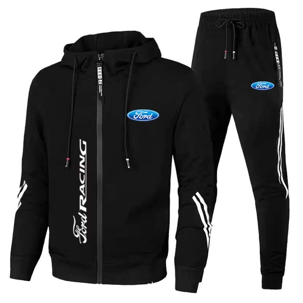 Outdoor running and leisure sports set  hooded sweatshirt with Ford logo two-piece M-3XL Fashion popular