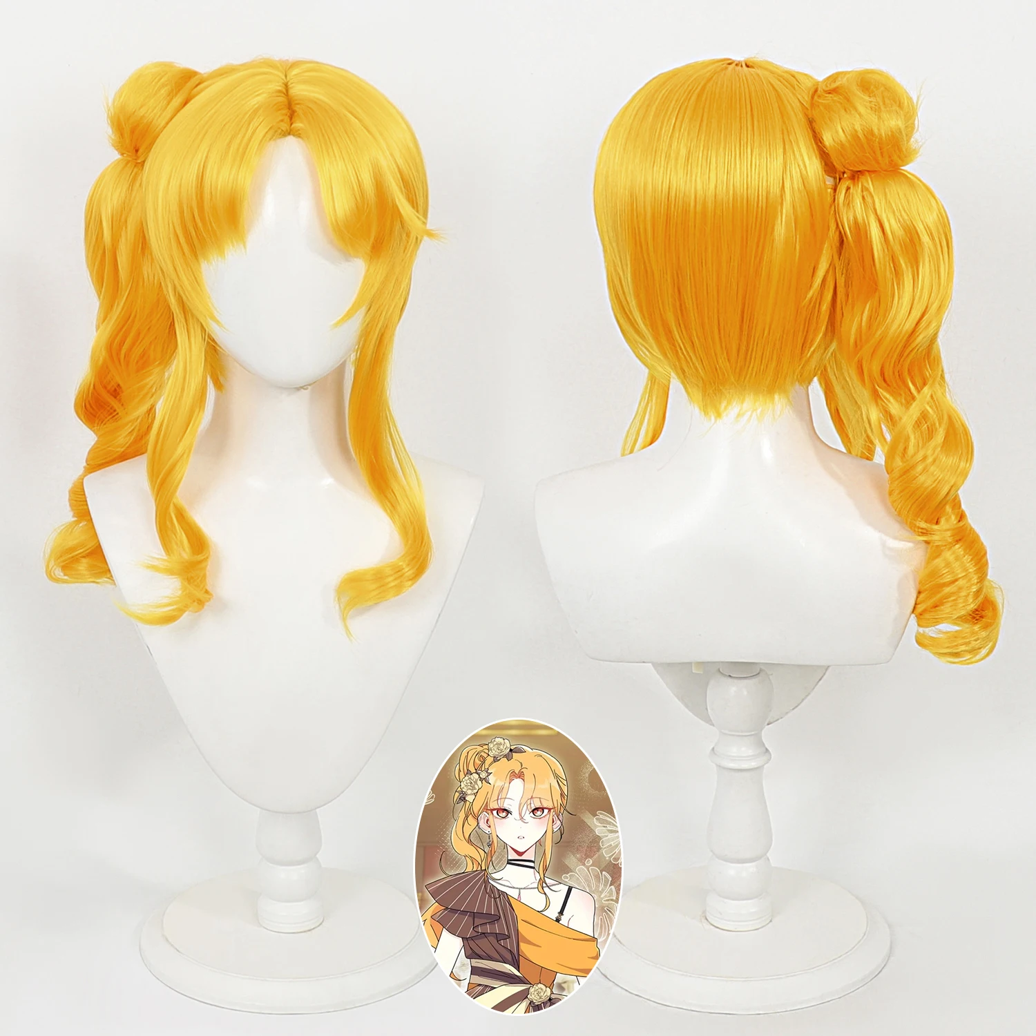 Anime Decline Magpie Bridge Schlaina Cos Wig Orange Detachable Ponytail Bun Scalp Top Heat Resistant Synthetic Halloween Wig Cap