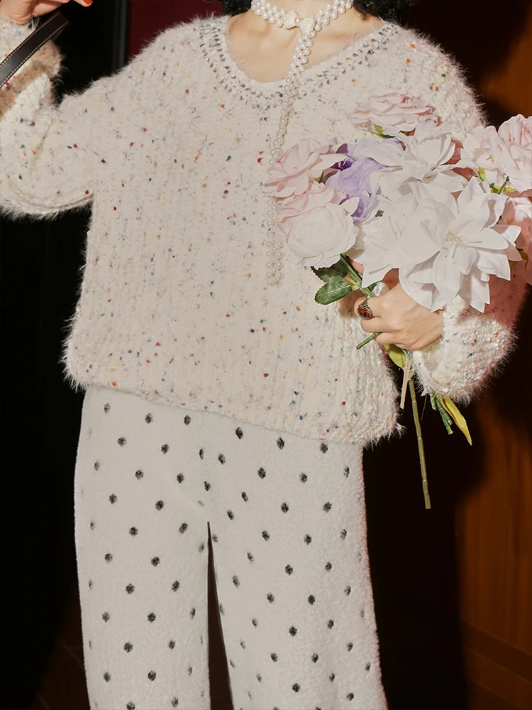 

Loose V-Ne Long Sve Women's Sweater Lazy Sle Premium Feeling Autumn Winter New Arrival Casual Comfortable Top