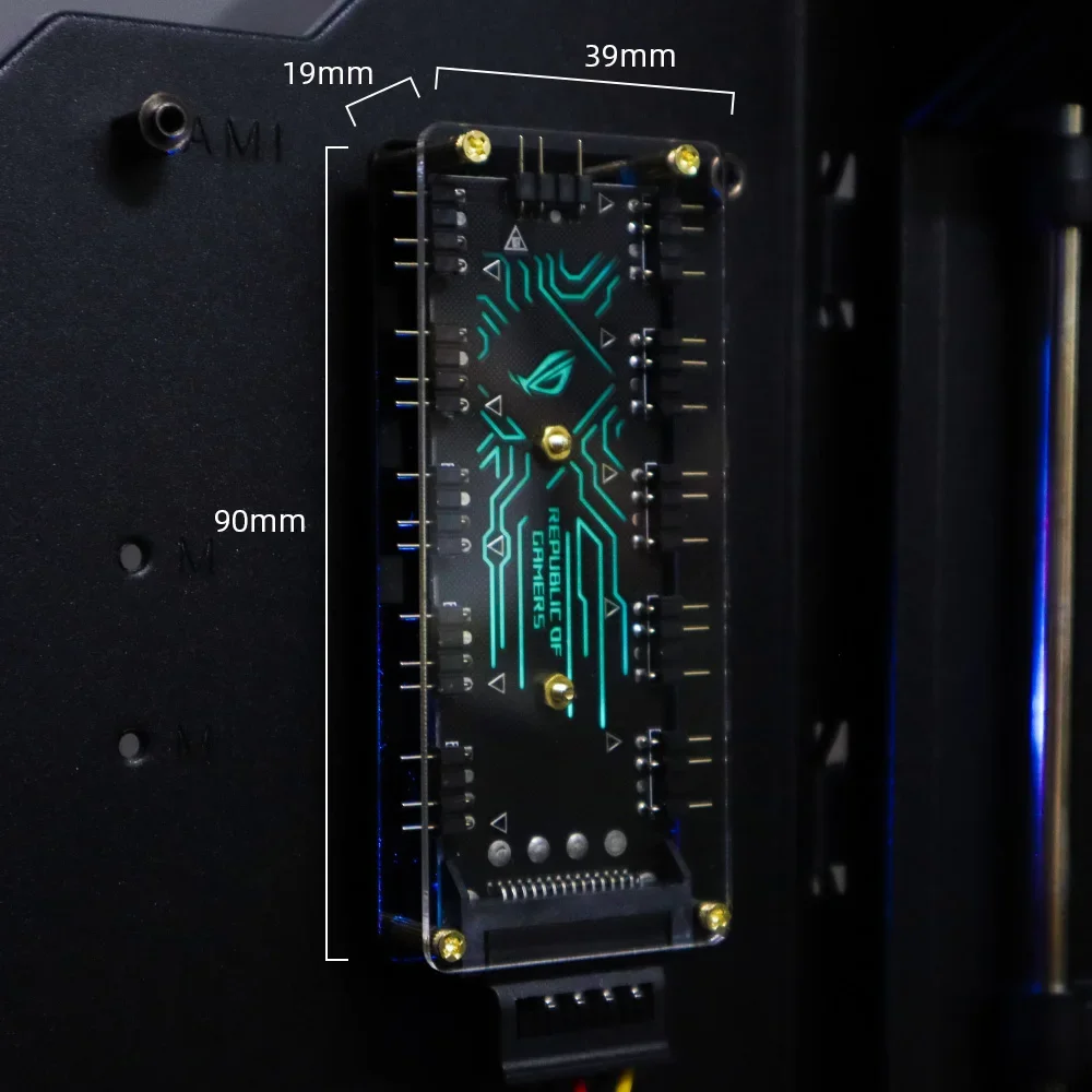 ROG RGB Hub 1-10 Ports 1-6 Splitter 5V3 Controller SATA Power Supply ASUS Lighting 12V4 Convertor AURA SYNC PC Cooler Custom MOD