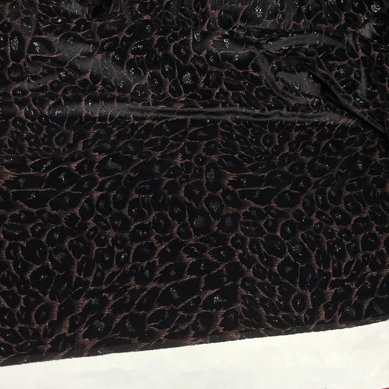 حار ختم الفضة مسحوق القطيفة سترتش لبيثون ليوبارد طباعة Diy بها بنفسك القماش فستان الملابس بالمتر مواد الخياطة #3