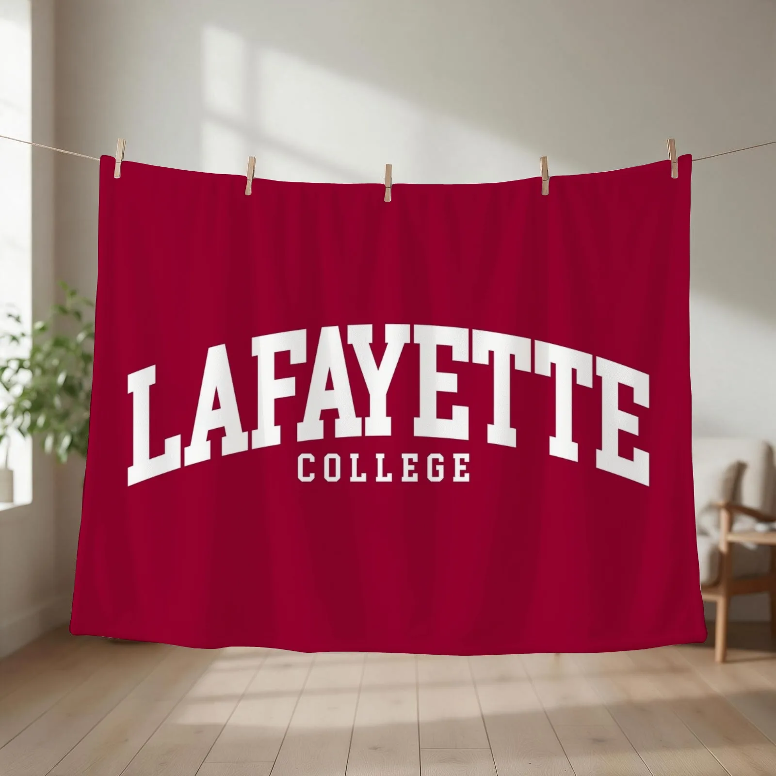 lafayette - college font curved Throw Blanket Baby Plaid Furrys Moving Blankets
