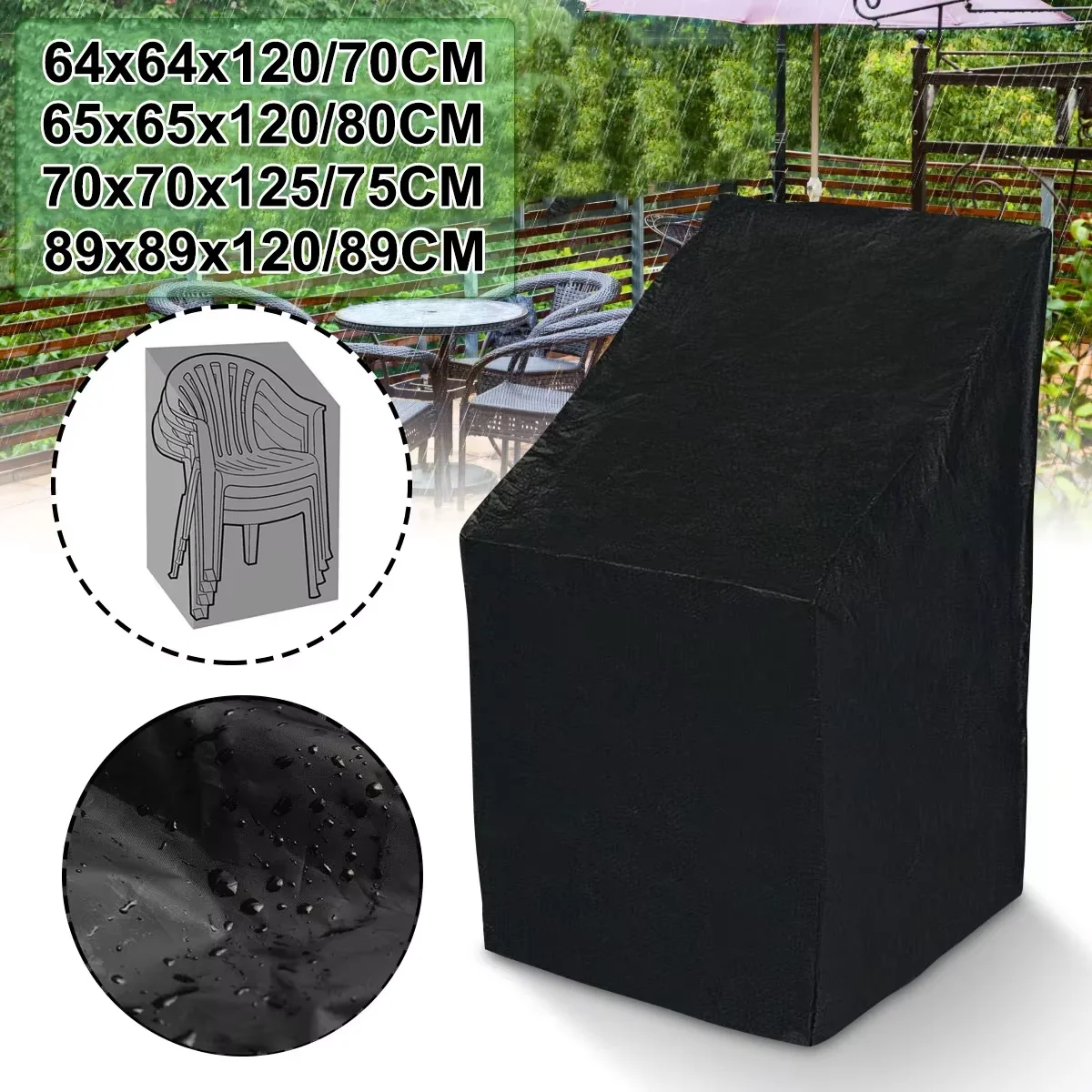 Outdoor Garden Chair Protective Cover, Garden Furniture Rainproof Dustproof Cover, Suitable for Chair Furniture Dustproof Cover
