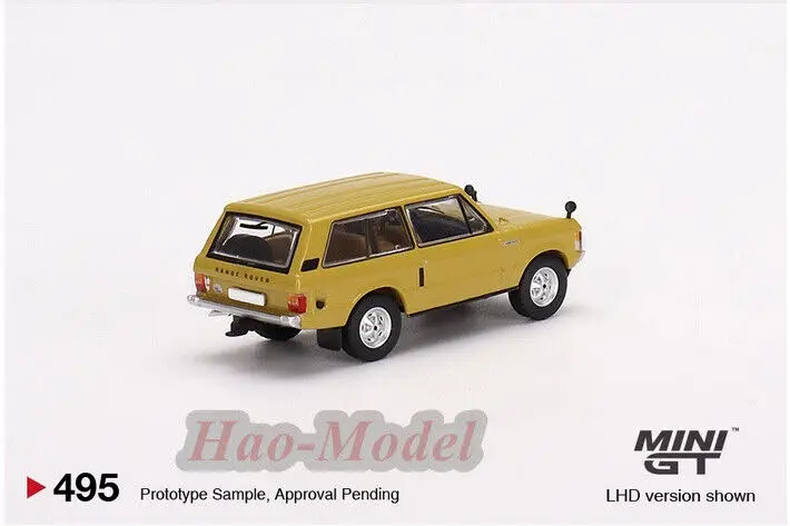 TSM MINIGT-Alloy Model Car para Range Rover, Diecast Simulation Brinquedos, Coleção Display Amarelo, Presentes de Aniversário Meninos, 1: 64, 1989