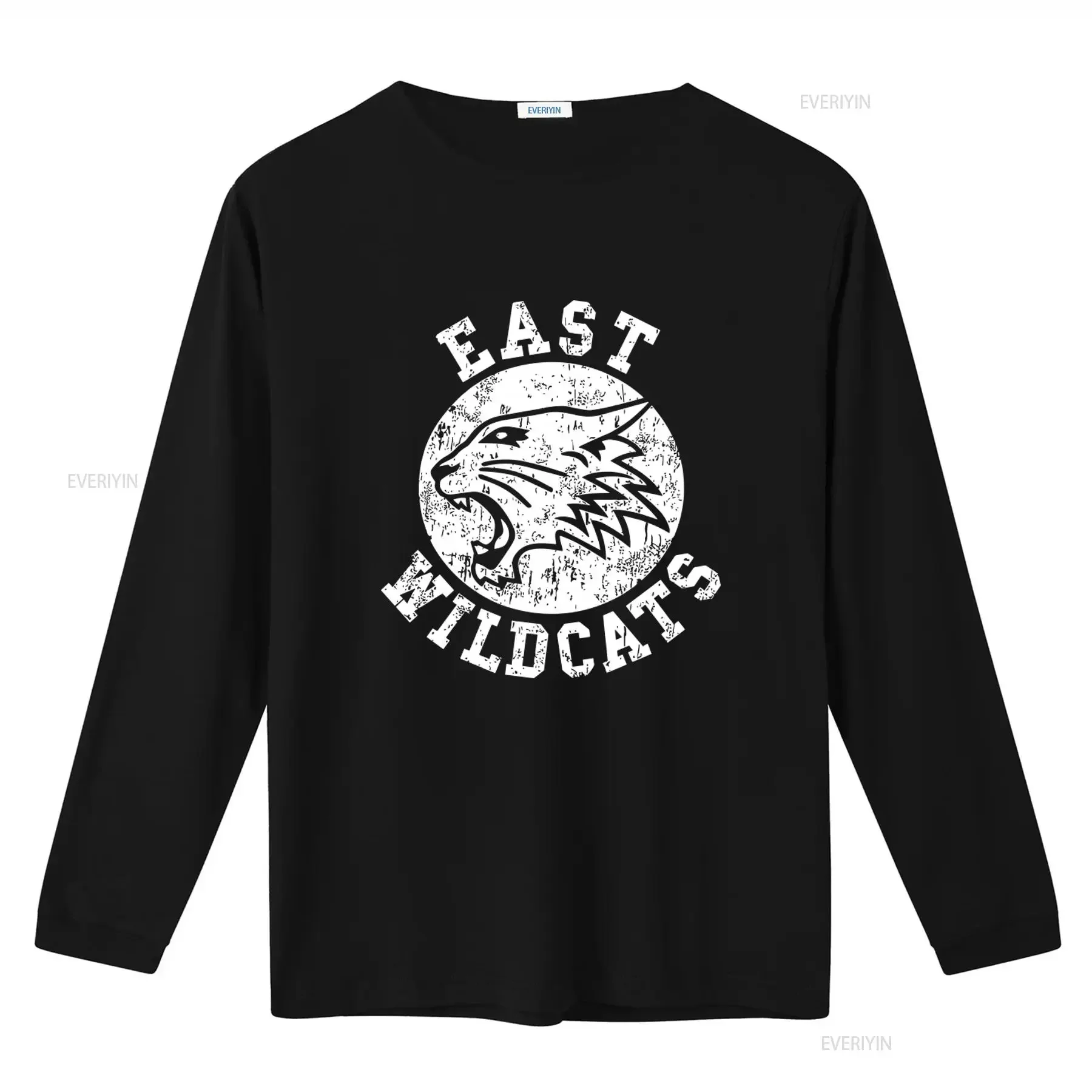 EAST WILDCATS T SHIRT High School Basketball Wild Musical Cats Team Logo Symbol  vintage Washed Slightly streetwear Breathable