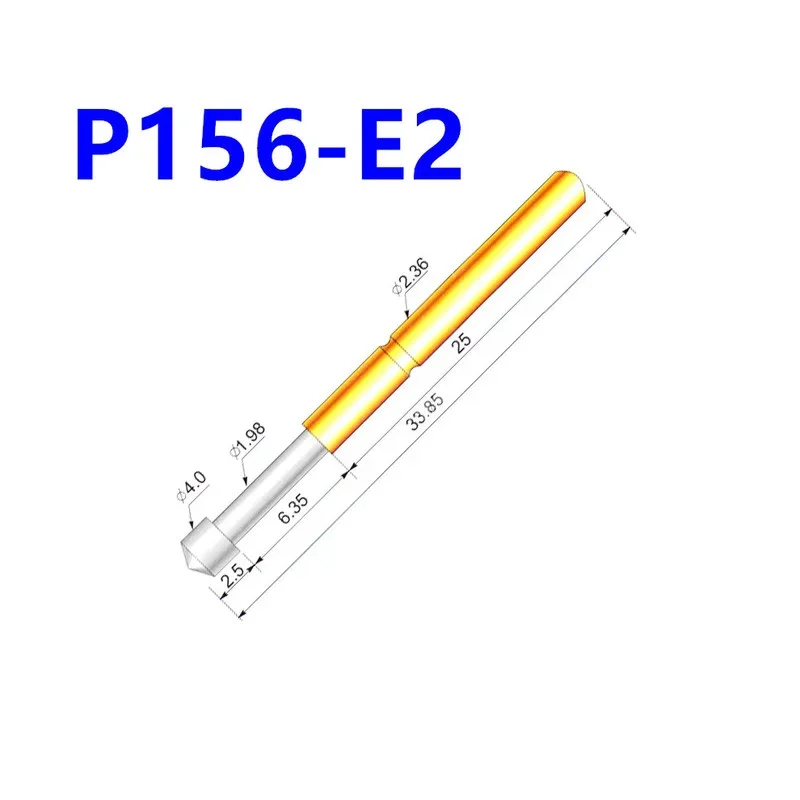 

100PCS/package Spring Test Probe P156-E2 Needle Tube Outer Diameter 2.36mm length 33.35mm For ICT Spring Thimble