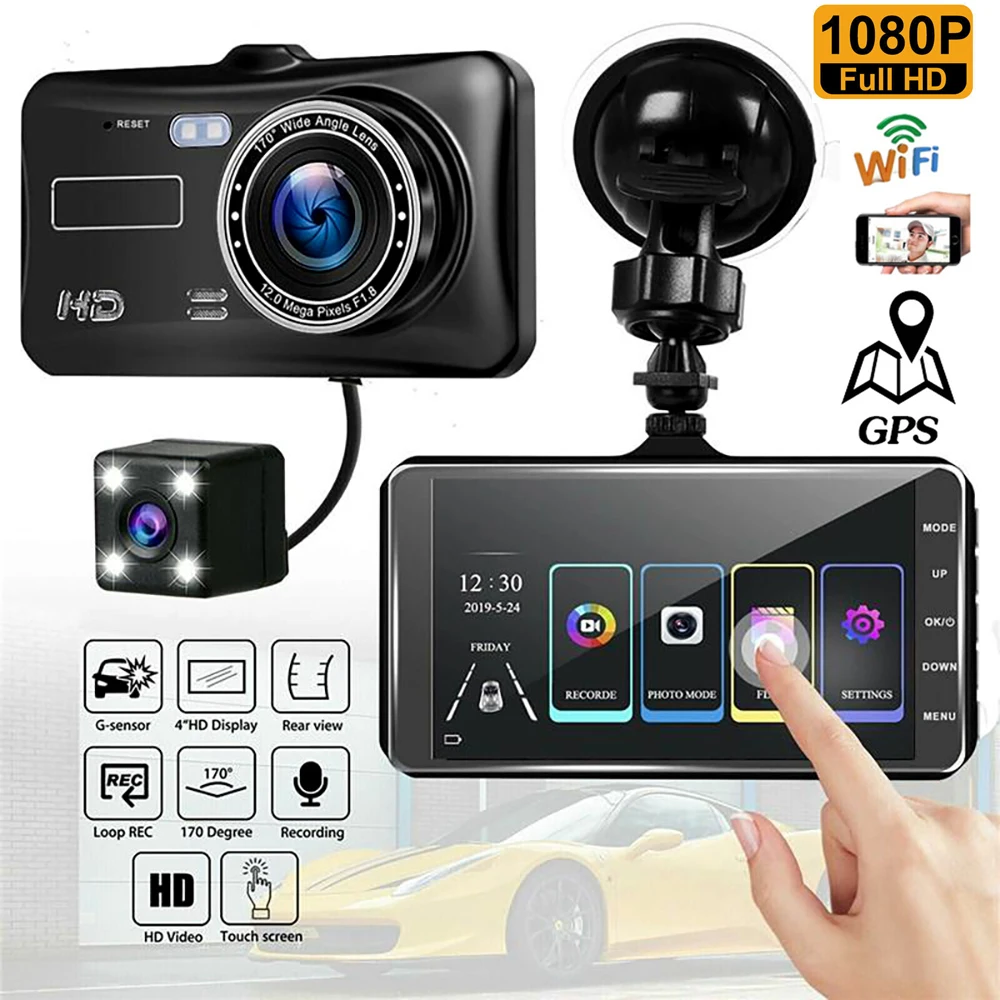 Dash Cam Full HD 1080P Car DVR Rear View Car Camera Video Recorder Car Accessories Night Vision Vehicle Black Box Auto Dashcam